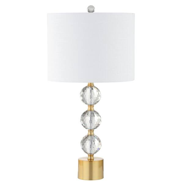 Ashley 25.25 in. Crystal Table Lamp, Clear/Brass