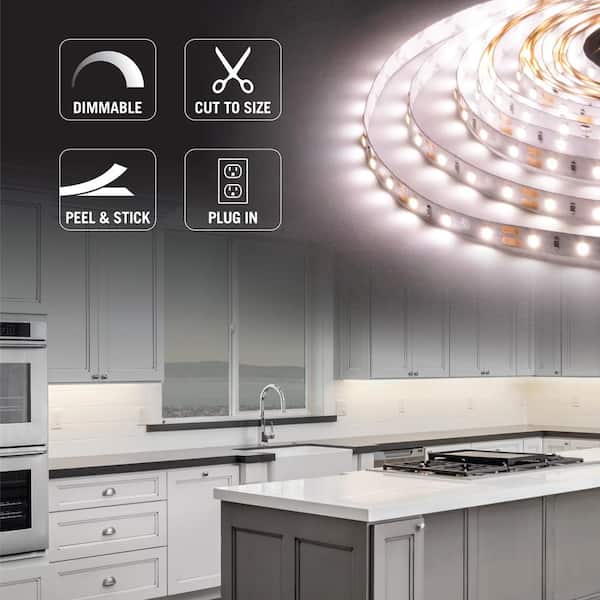 RibbonFlex Home 16 ft. LED Warm White Strip Light Kit with Remote