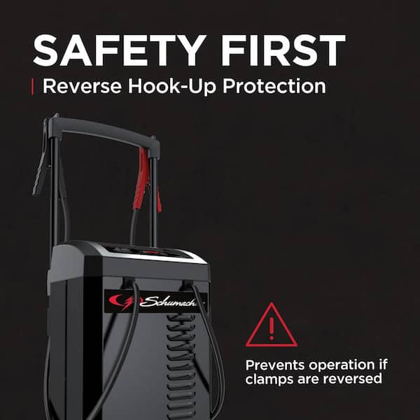 Automotive 6-Volt/12-Volt 300-Amp/200-Amp Wheeled Battery Charger and Jump Starter with 60-Amp Boost