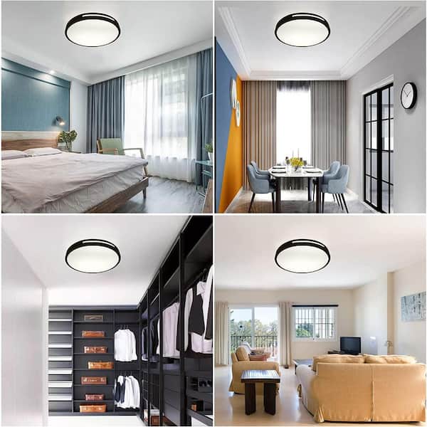 13 in. LED Flush Mount 3000K/4000K/5000K Convertible - 1500 Lumens Ceiling Light Fixture (2-Pack)