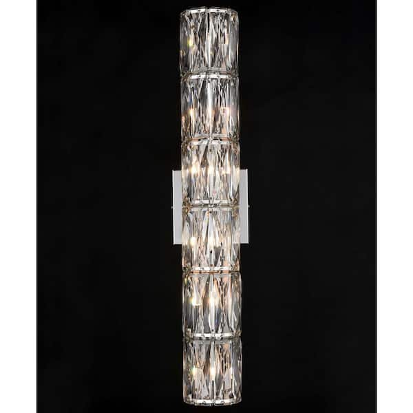 7.8 in. 6-Light Chrome Modern Wall Sconce with Standard Shade