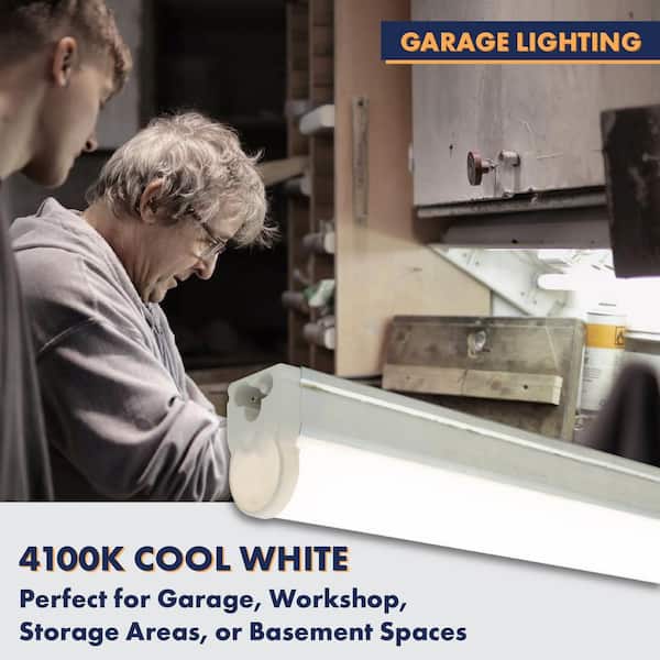 48 in. 50-Watt Equivalent T5 Integrated LED Silver Linkable Under Cabinet Light Adjustable CCT 2700K/4100K/5000K(4-Pack)