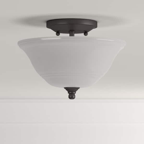 Wensley 2-Light Oil Rubbed Bronze Ceiling Fixture
