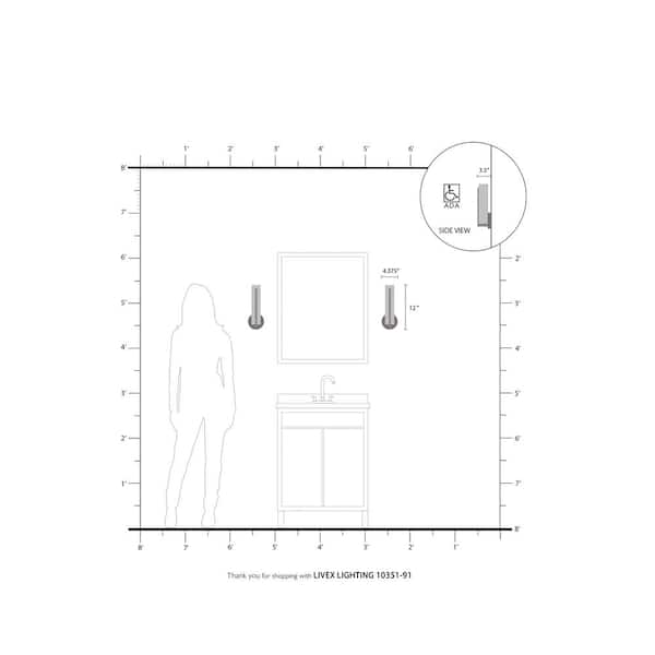 Visby LED Light Brushed Nickel ADA Wall Sconce