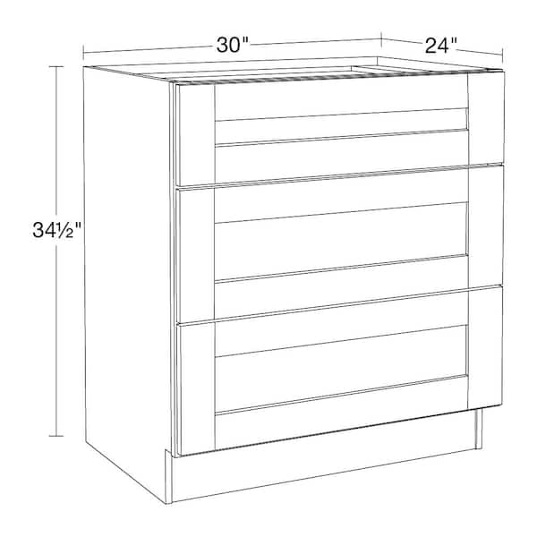 Washington Vessel Blue Plywood Shaker Assembled Cooktop Base Kitchen Cabinet Soft Close 30 in W x 24 in D x 34.5 in H