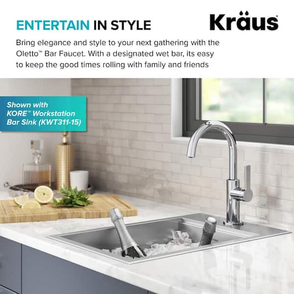 Oletto Single-Handle Kitchen Bar Faucet in Chrome