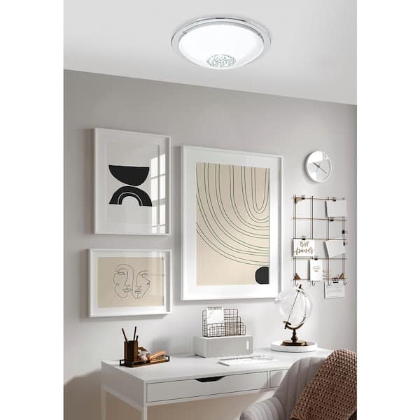 Giolina 14.57 in. 1-Light Chrome LED Flush Mount