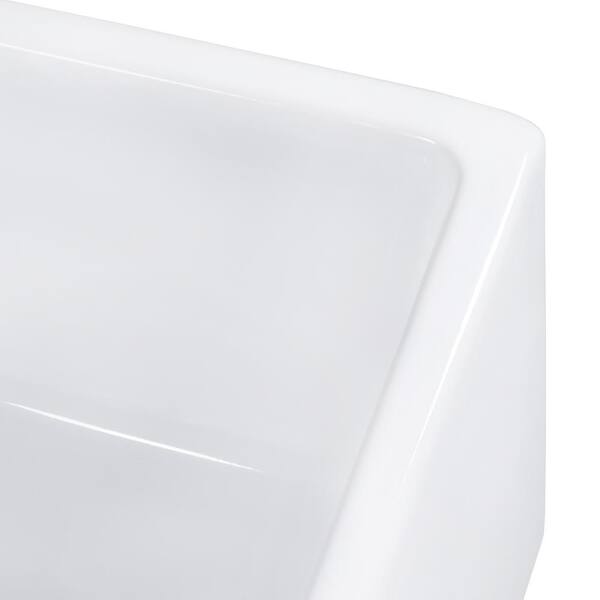30 in. Single Bowl Farmhouse Fireclay Kitchen Sink with Right Offset Drain in White