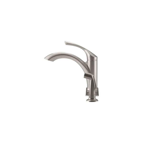Mistos Single-Handle Standard Kitchen Faucet with Side Sprayer in Stainless Steel