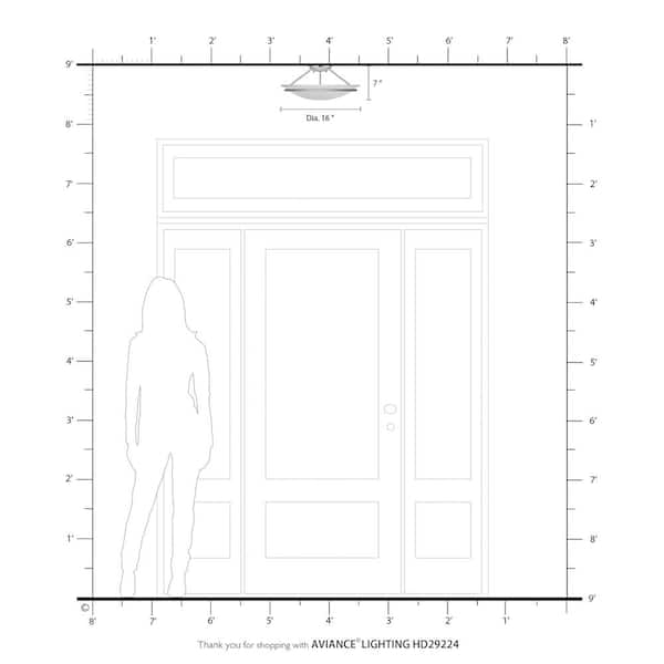 Walcott 3-Light Ceiling Black Incandescent Semi-Flush Mount