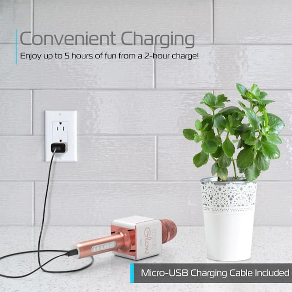 Pop Solo LED Karaoke Microphone in Rose Gold