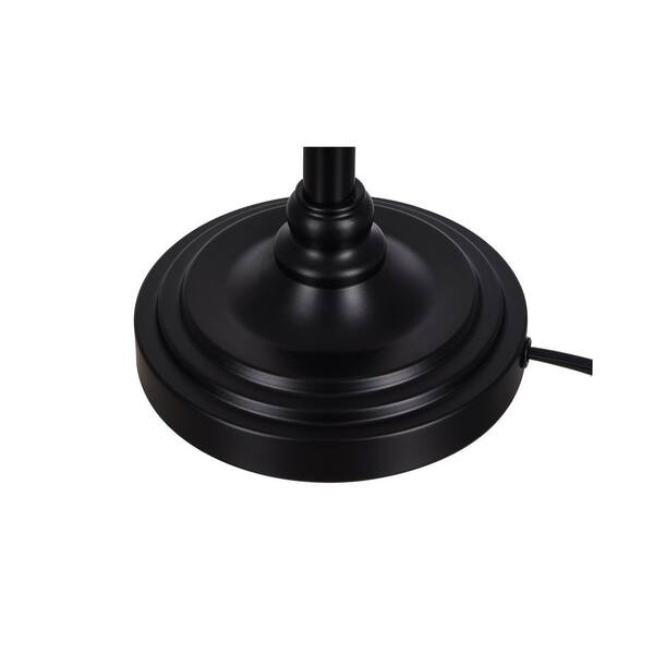 Carver 21 in. Black Downbridge Table Lamp with White Shade