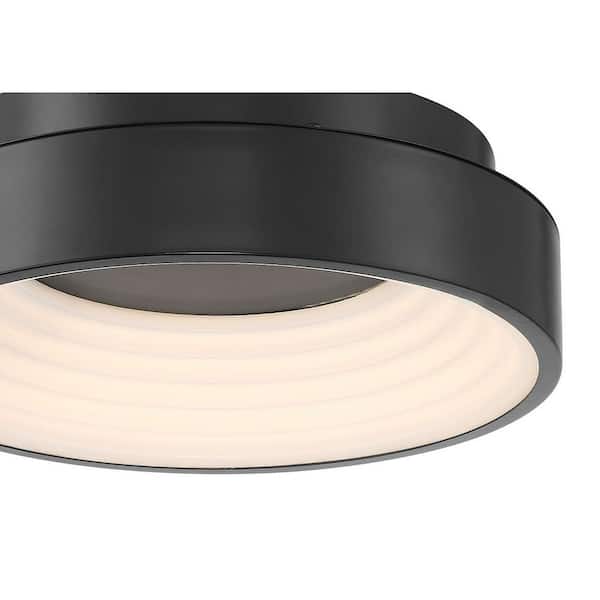 Conc 13 in. 1-Light Black LED Flush Mount