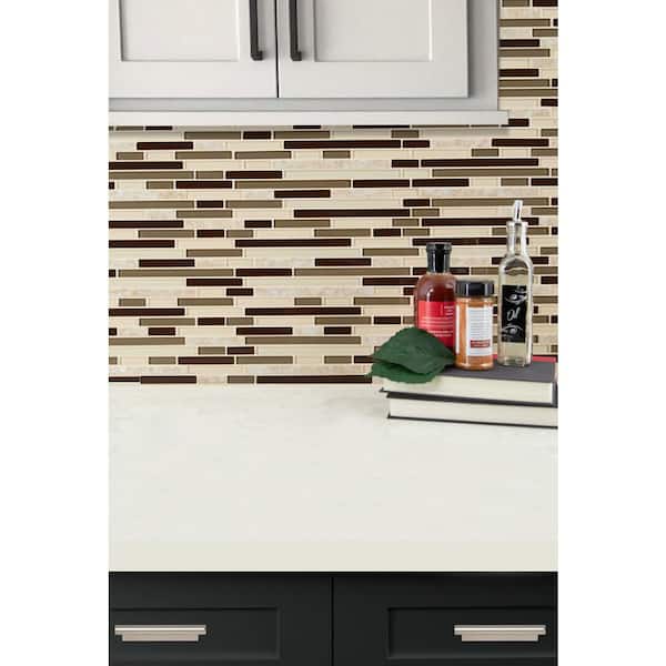 Amalfi Cafe 12 in. x 12 in. x 6 mm Interlocking Glass Porcelain Mosaic Tile (15 sq. ft. / case)