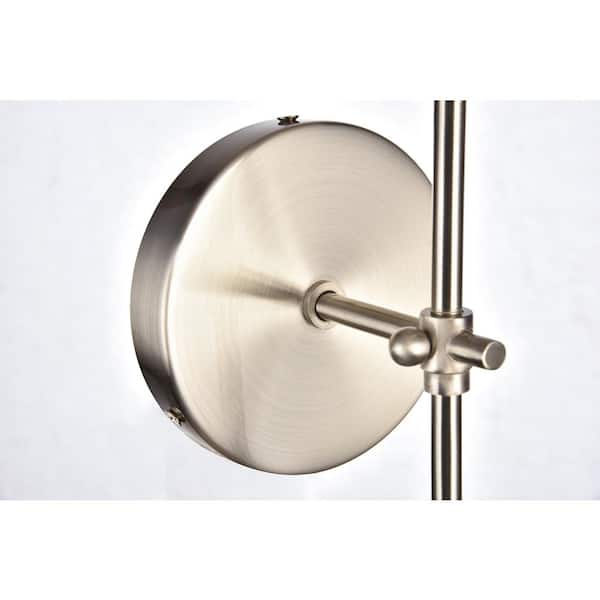 Timeless Home Mercy 5.5 in. W x 15 in. H 1-Light Burnished Nickel Wall Sconce