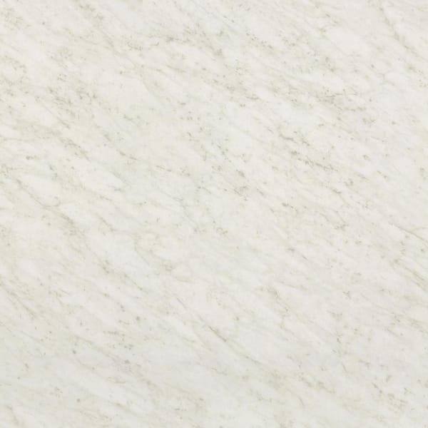 Custom Laminate Edge in White Carrara with Beveled Edge