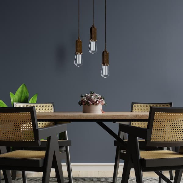 60-Watt Equivalent ST19 Dimmable White Filament Clear Glass E26 Vintage Edison LED Light Bulb, Soft White 2700K (4-Pack)