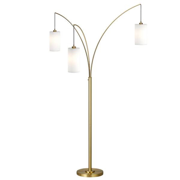 Aspen 83 in. Brass Floor Lamp with Fabric Shade