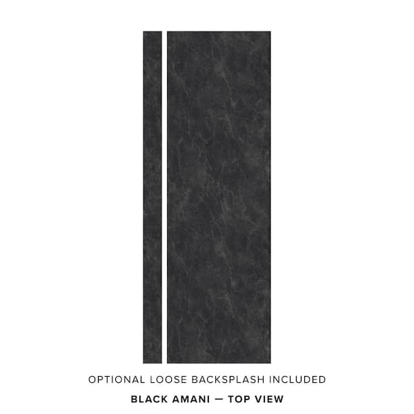 8 ft. L x 25 in. D Engineered Composite Countertop in Black Amani with Satin Finish