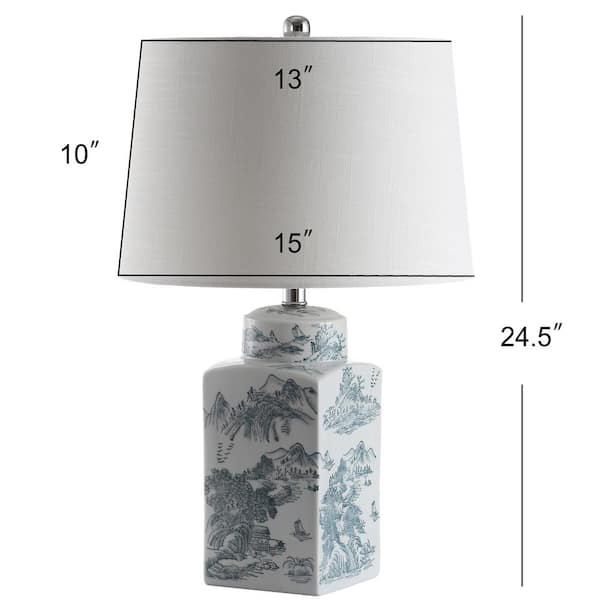 Audrey 24.5 in. Blue/White Chinoiserie LED Table Lamp