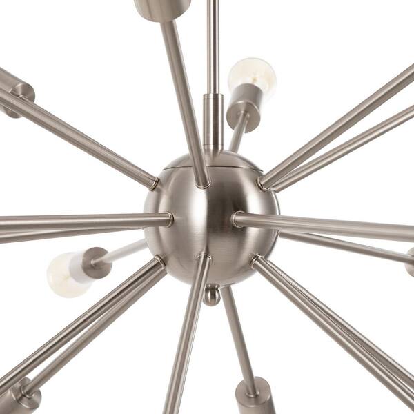18-Light Brushed Nickel Sputnik Chandelier Ceiling Light