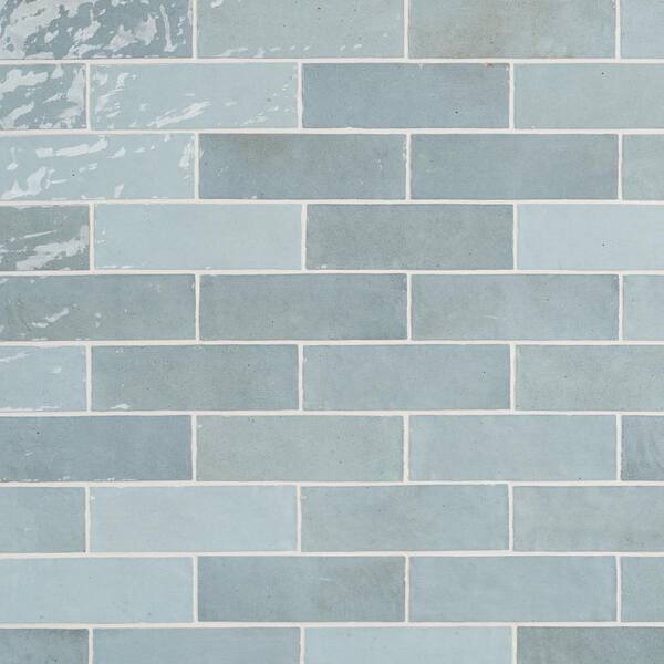 Kingston Sky Blue 3 in. x 8 in. Glazed Ceramic Wall Tile (5.38 sq. ft./case)