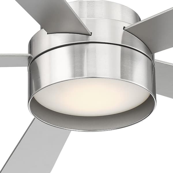 Whitehaven 52 in. Integrated LED Brushed Nickel 5-Blade Ceiling Fan with Remote Control