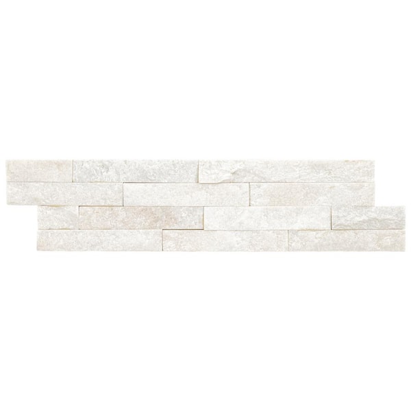 Arctic White Ledger Panel 5.90 in. x 23.62 in. Textured Marble Stone Look Wall Tile (210 sq. ft./Pallet)