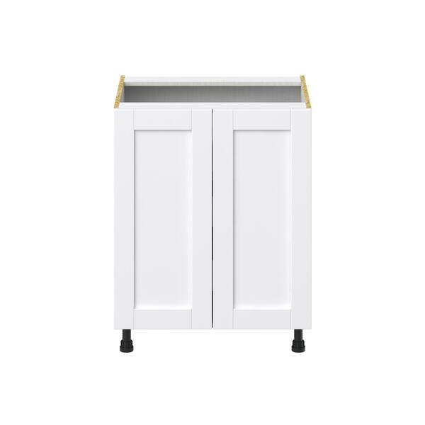 Mancos Shaker 27 in. W x 34.5 in. H x 24 in. D Glacier White Assembled Base Kitchen Cabinet with 3 Inner Drawers