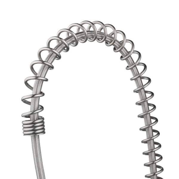 2-Handle Wall-Mount Pull-Down Sprayer Kitchen Faucet in Stainless Steel