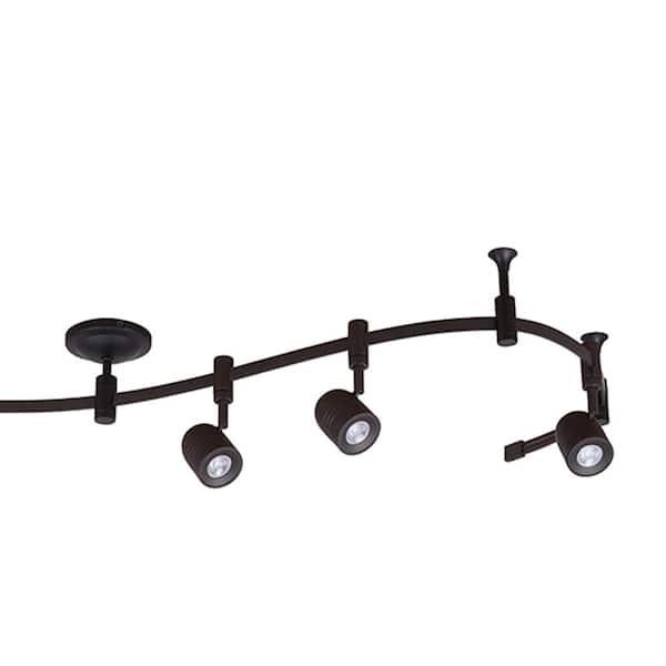 8 ft. 6-Light Oil Rubbed Bronze Integrated LED Flex Track Lighting Kit