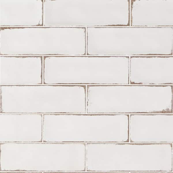 Santa Fe White 3.93 in. x 11.96 in. Polished Ceramic Wall Tile (10.76 sq. ft./Case)