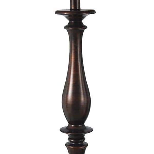 61 in. Charlton Bronze Floor Lamp with Taupe Hardback Silk Shade