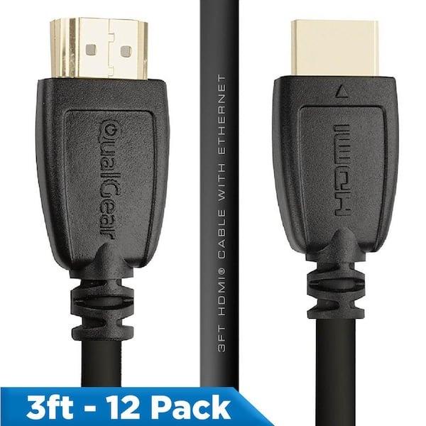 High Speed HDMI 2.0 Cable with Ethernet, 3 ft., (12-Pack)