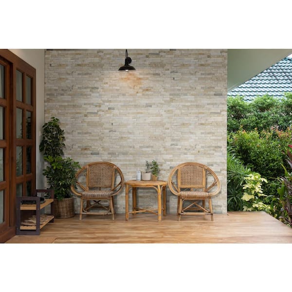 Arctic Golden Splitface Ledger Panel 6 in. x 24 in. Quartzite Wall Tile (6 sq. ft. / case)