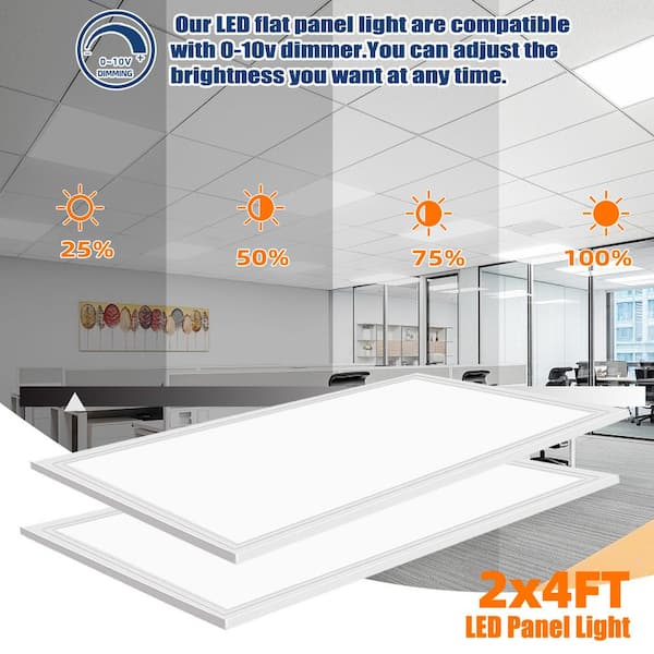 2 ft. x 4 ft. 7800 Lumens Integrated LED Troffer Light 5000K (8-Pack)