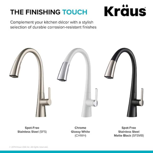 Nolen Single-Handle Pull-Down Sprayer Kitchen Faucet with Dual Function Sprayer in Spot Free Stainless Steel/Matte Black