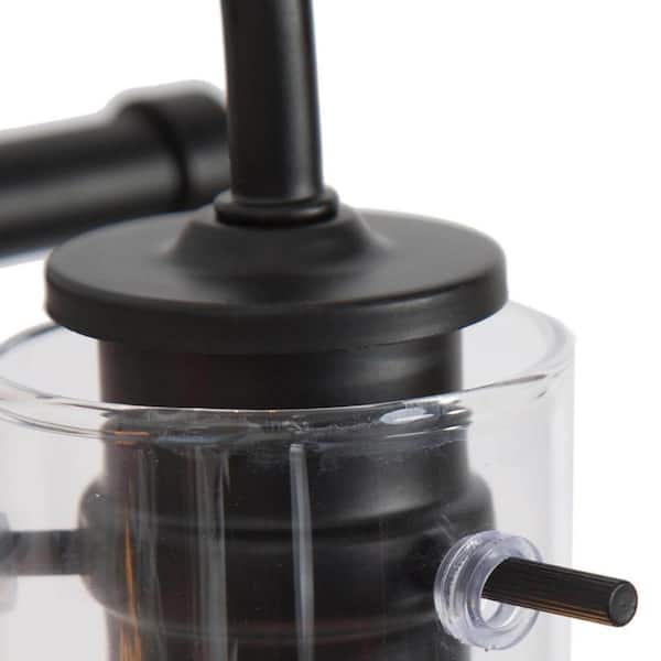 Modern Industrial 22 in. 3-Light Black Bathroom Vanity Light Wall Sconce with Clear Globe Glass Shades