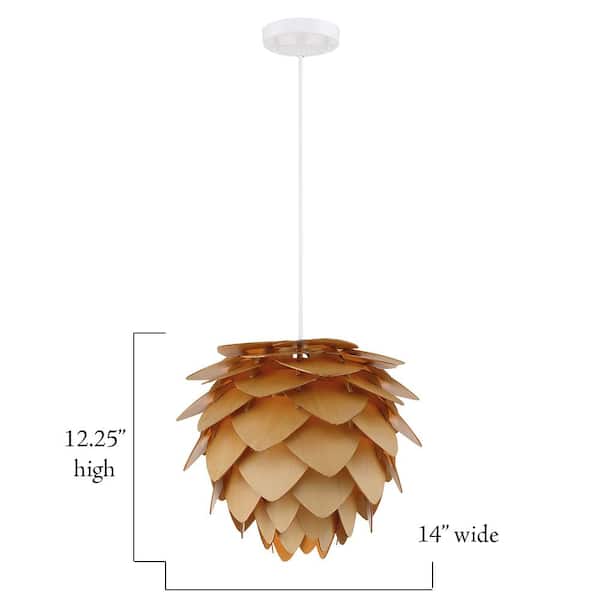 Kaliko 60-Watt 1-Light Kula Wood Kula Wood Pendant