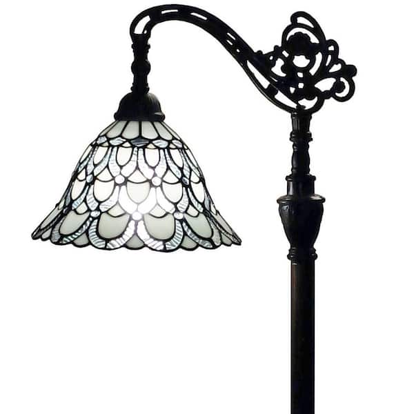 62 in. Tiffany Style Floor Lamp with Adjustable Shade