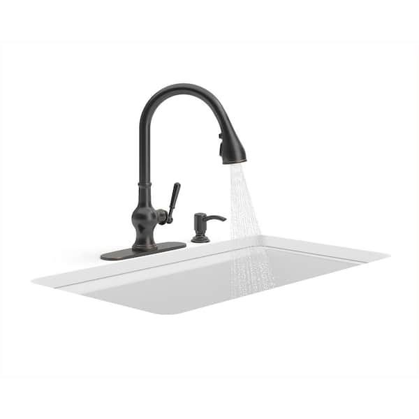 Capilano Single-Handle Pull-Down Sprayer Kitchen Faucet with Boost Technology in Oil-Rubbed Bronze