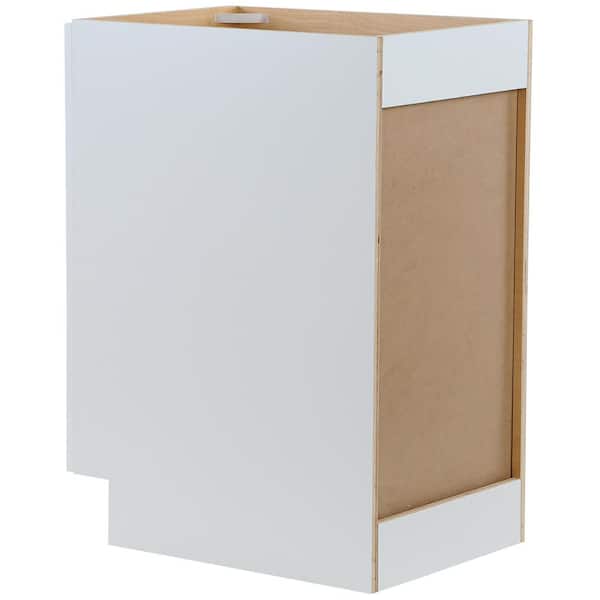 Cambridge White Shaker Assembled Base Cabinet with a Soft Close Pull Out Trash Can (18 in. W x 24.5 in. D x 34.5 in. H)