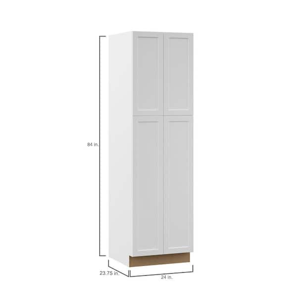 Designer Series Melvern Assembled 24x90x23.75 in. Pantry Kitchen Cabinet in White