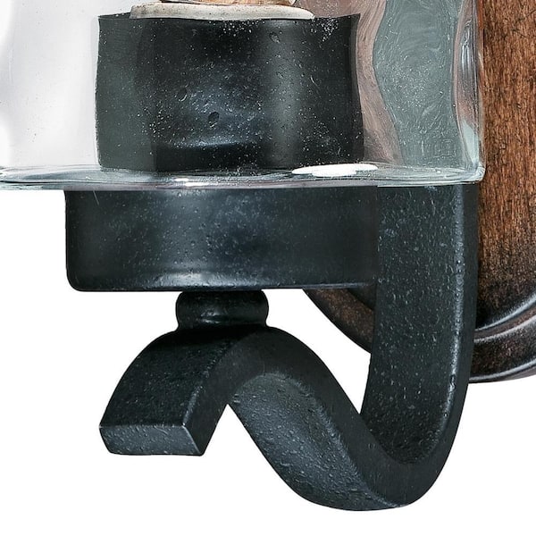 Barnwell 1-Light Textured Iron and Barnwood Wall Mount Sconce