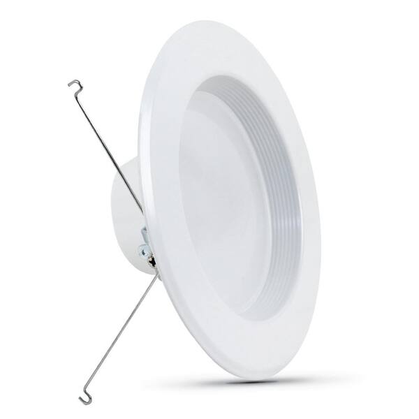 5/6 in. Integrated LED White Retrofit Recessed Light Trim Dimmable CEC Downlight Soft White 2700K, 6-Pack