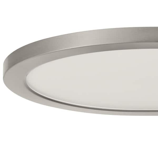 15 in. Brushed Nickel New Ultra-Low Profile Integrated LED Flush Mount 5CCT (2-Pack)
