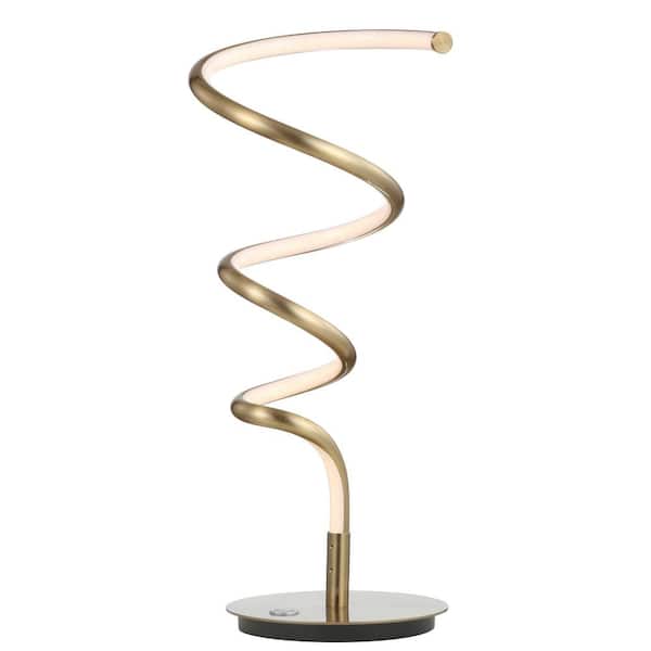 Scribble 19.75 in. Gold Modern Dimmable Metal Integrated LED Table Lamp