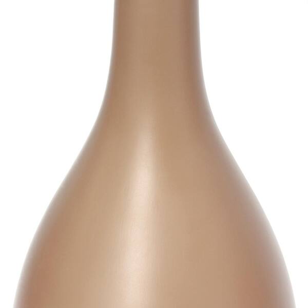 18.11 in. Light Brown Traditional Standard Ceramic Dewdrop Table Desk Lamp with Matching Fabric Shade