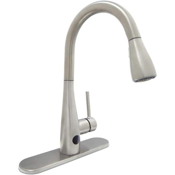 Nottely Touchless Single Handle Pull-Down Sprayer Kitchen Faucet in Stainless Steel