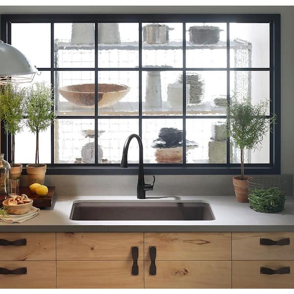 Riverby Undermount Cast Iron 25 in. 5-Hole Single Bowl Kitchen Sink in White with Basin Rack